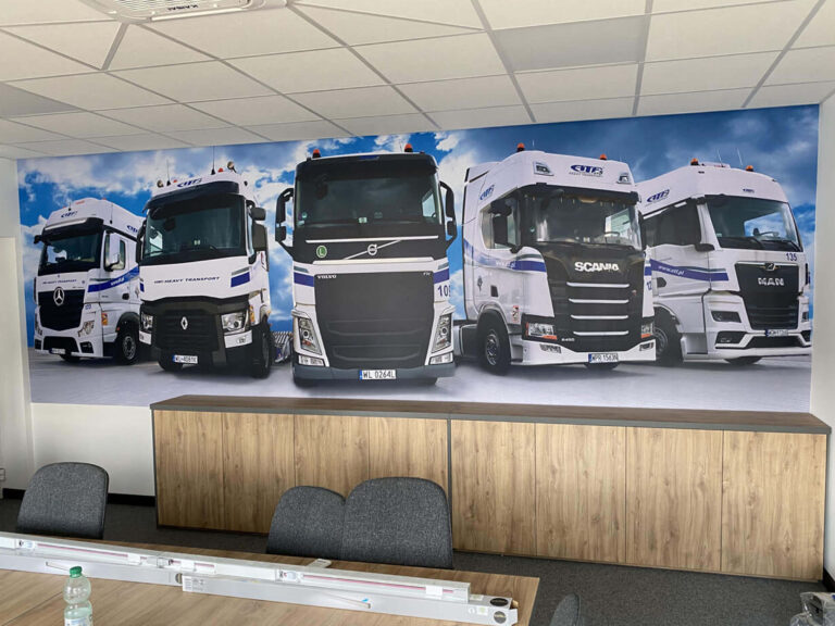 Druk wielkoformatowy fototapeta dla firmy transportowej