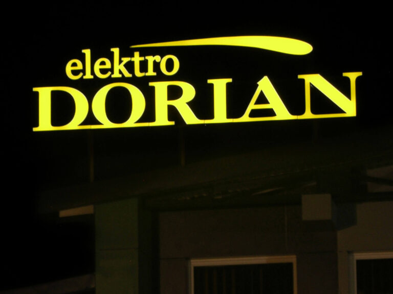 Litery świetlne na budynek Electro Dorian