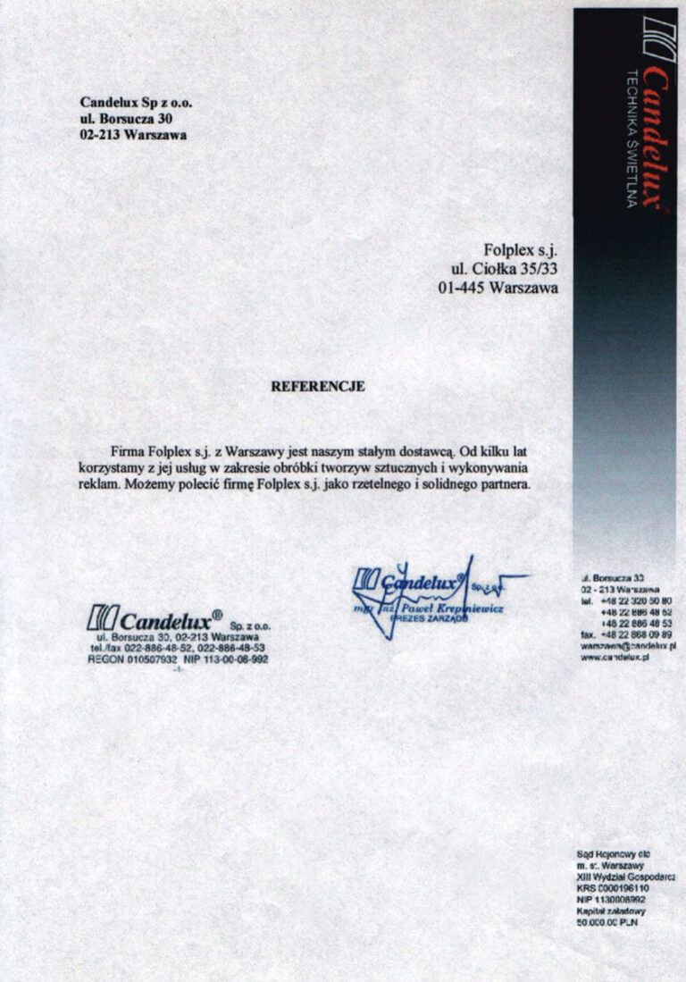 referencje candelux