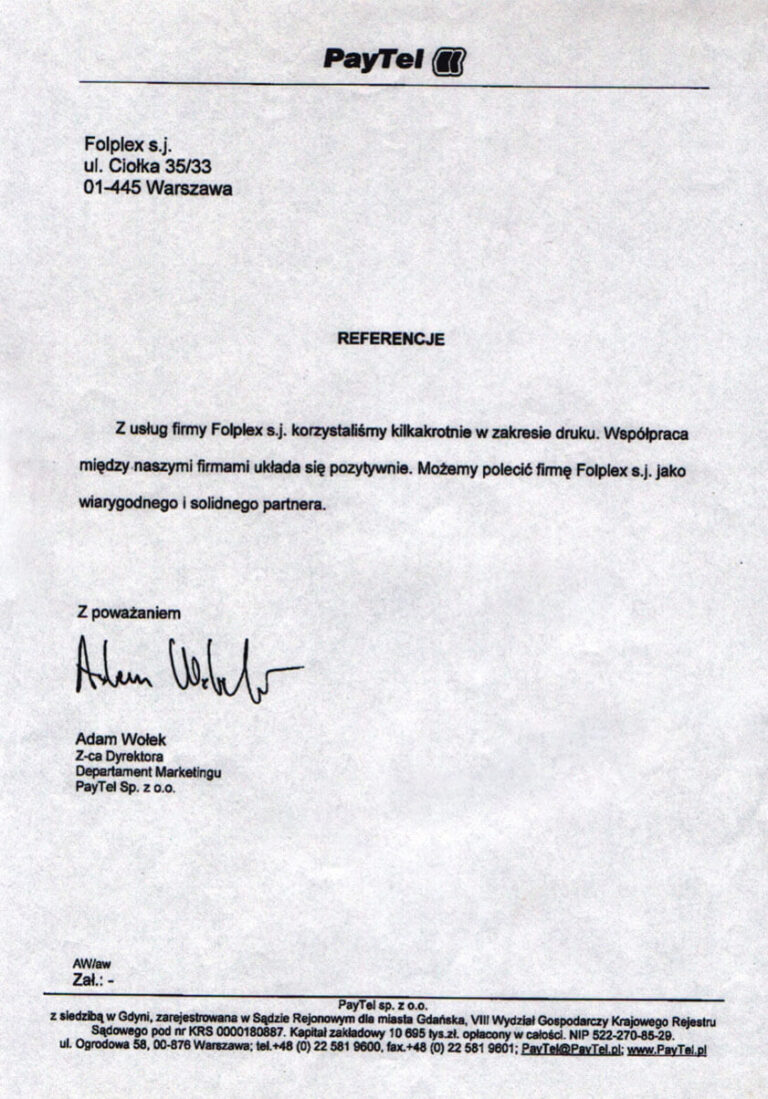 referencje paytel