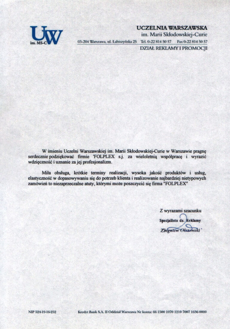 referencje uczelnia warszawska