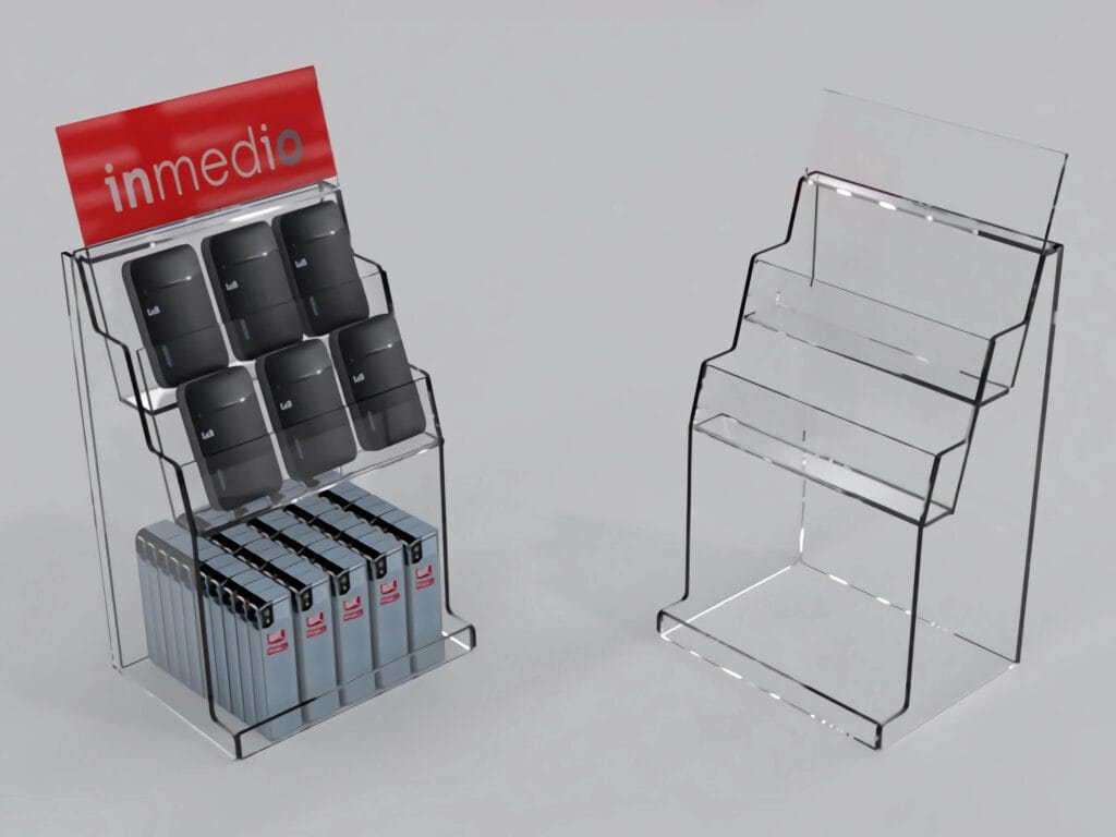 stojak z plexi na zapalniczki dla inmedio