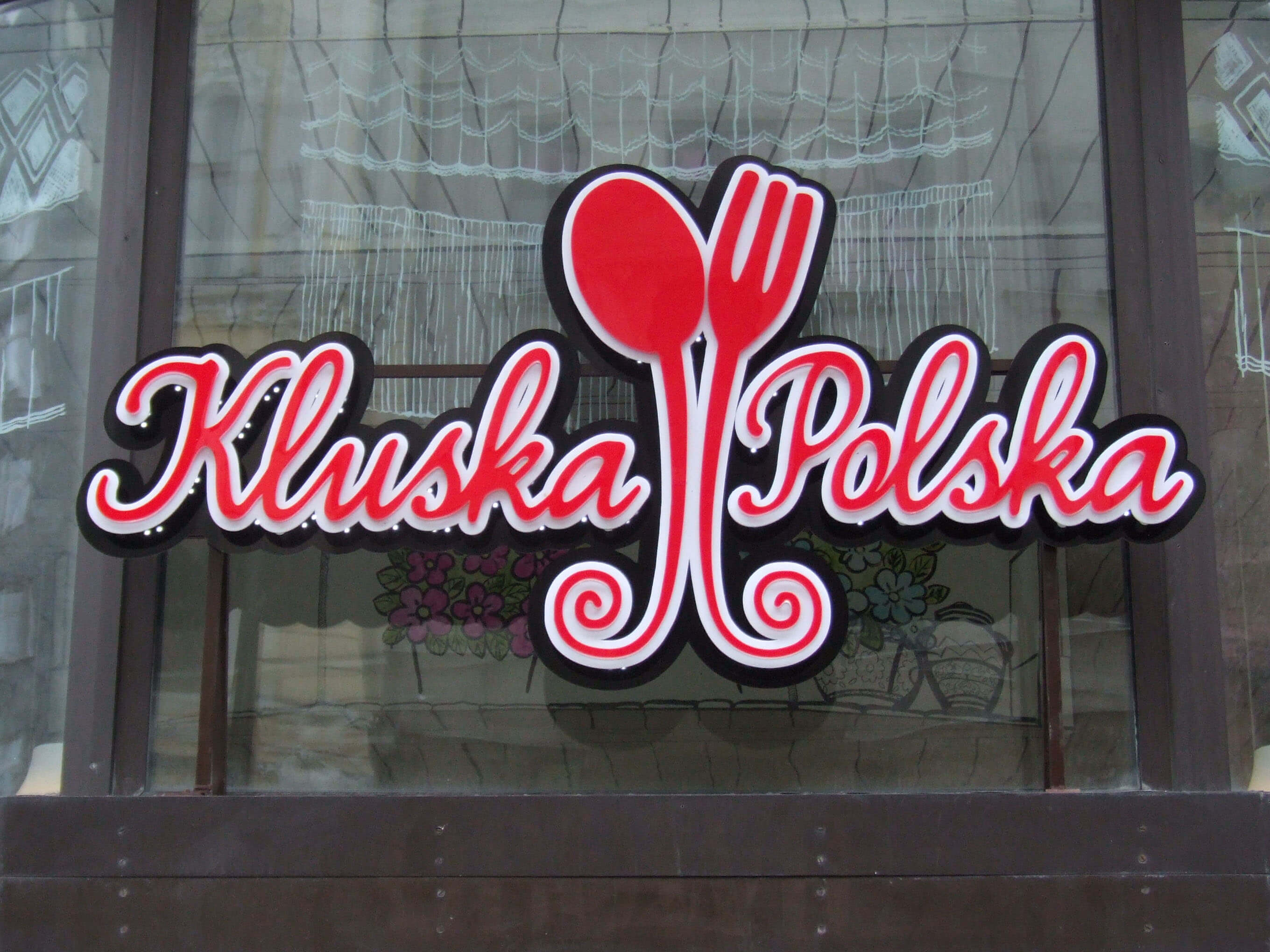 litery przestrzenne dla restauracji warszawa kluska polska